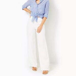 Lilly Pulitzer white linen pants size M
